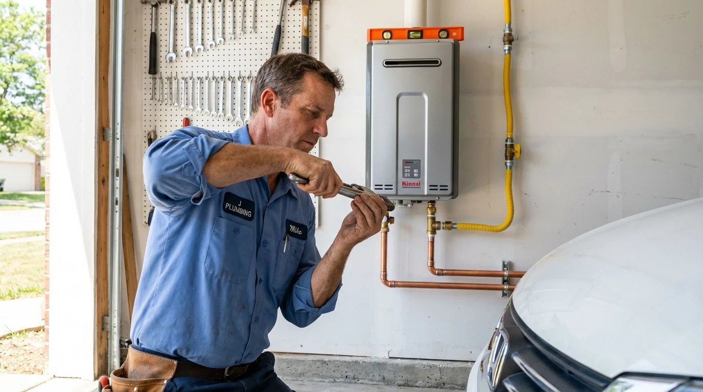 Tankless water heater installation by a Johns Plumbing LLC plumber in Springview